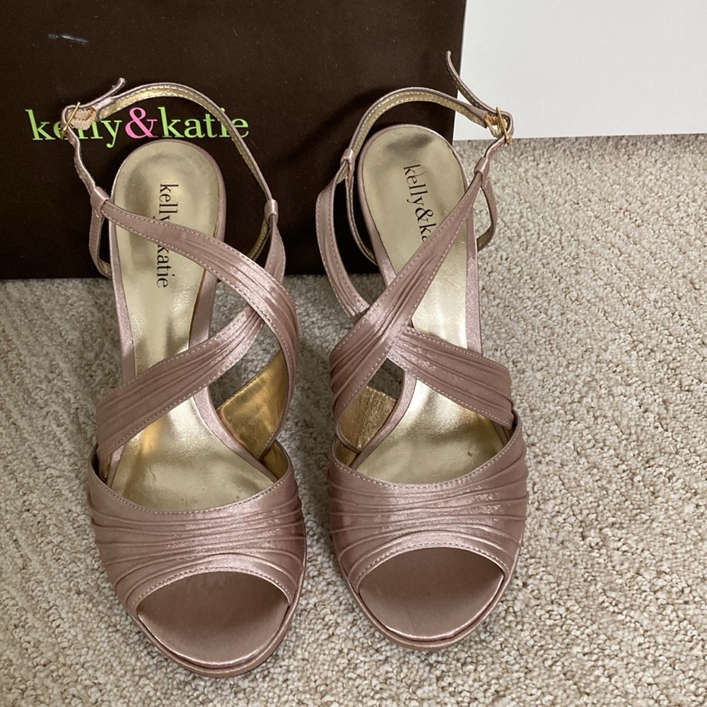 Wide Width Satin Formal Crossover Heels - image 2